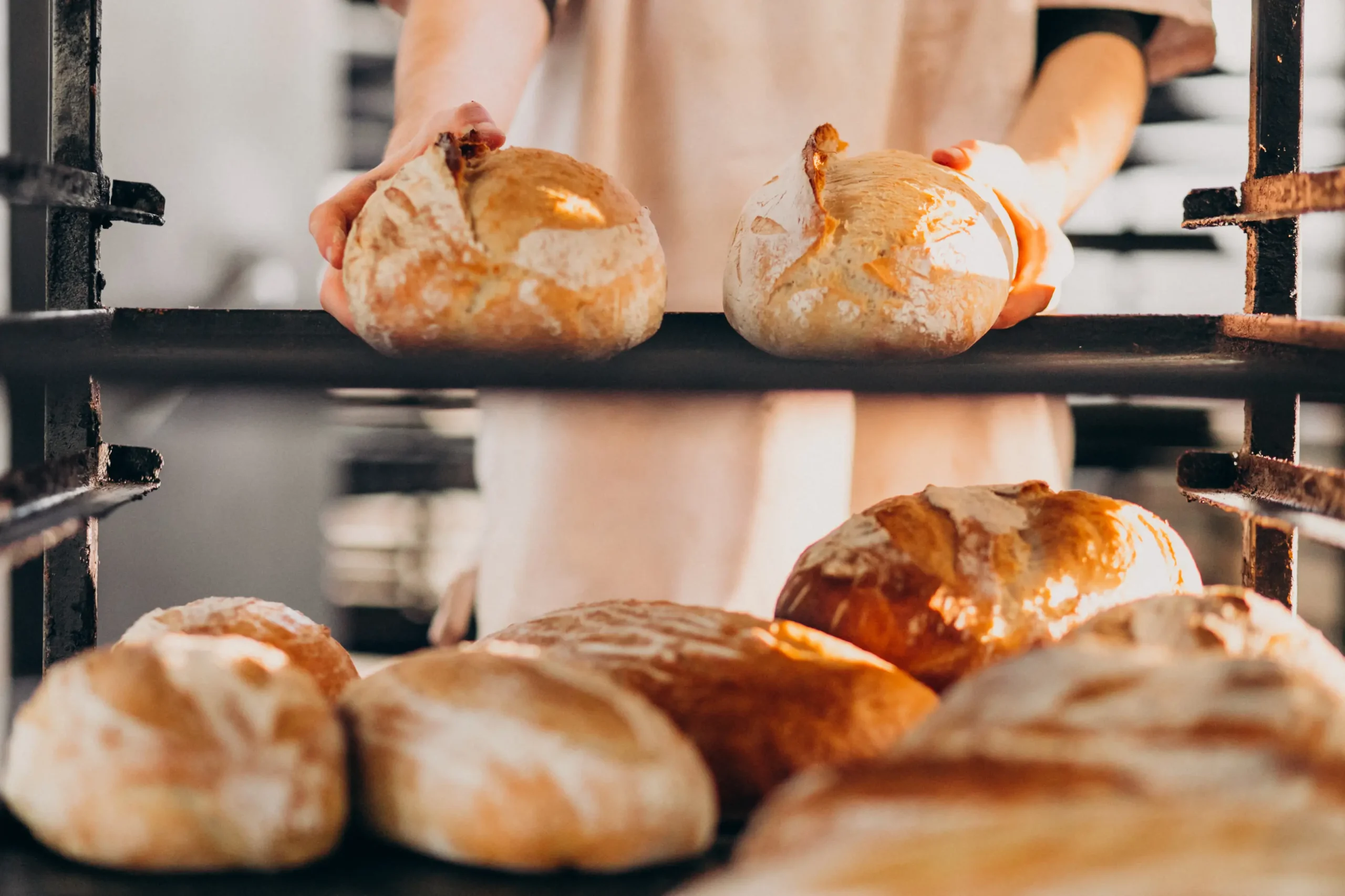 Servicio de panadería - bollos y panes recién horneados